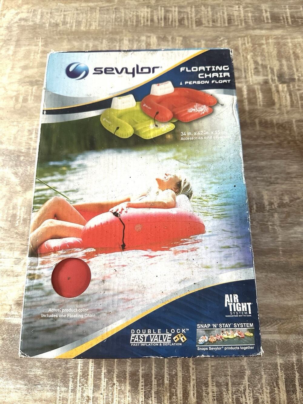 Sevylor Inflatable Floating Pool / Lake Chair 2012 RED New In Box Made In USA